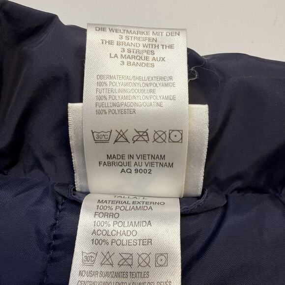 Vintage Adidas Jacket Mens Large Navy Blue Full Zip Insulated Nylon 00s AQ9002 - Picture 9 of 14